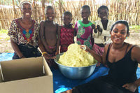 honest & gentle uses fair-trade shea butter handmade by women in Ghana, Africa. The women are paid at least 20% higher than market rate, at the extra proceeds go to building their healthcare and education infrastructure.